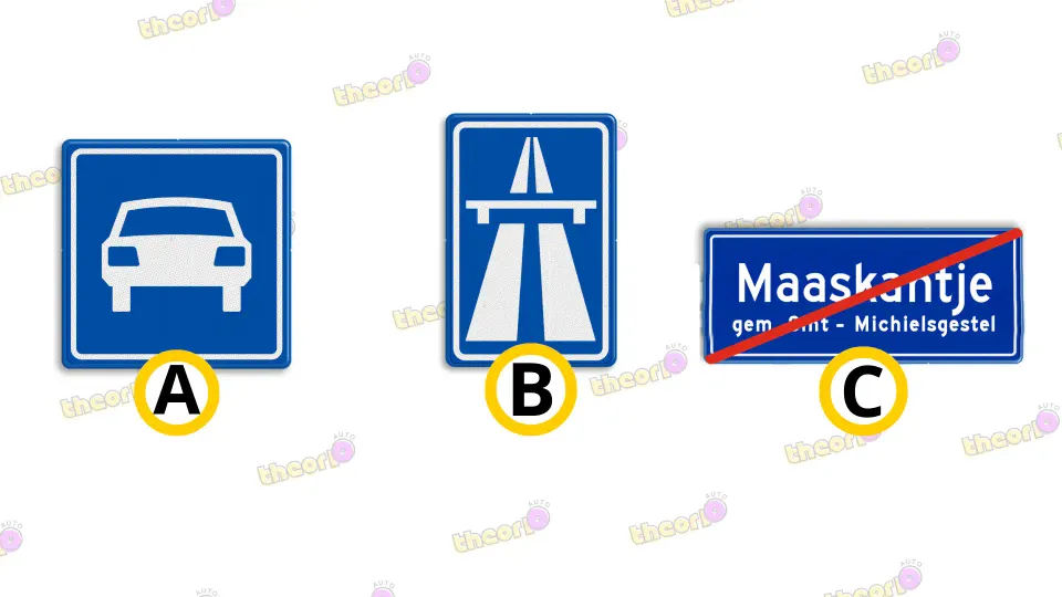 After which sign are you not allowed to turn around?