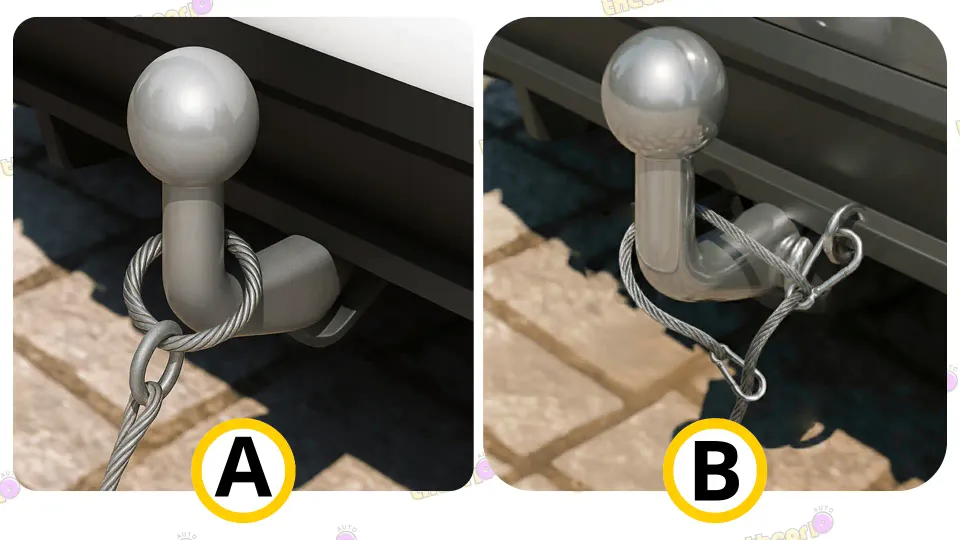 Which breakaway cable is correctly attached?