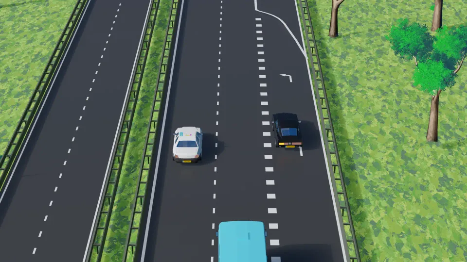Moet je hier van rijstrook wisselen (terug naar rechts)?