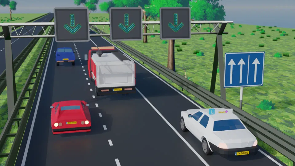 Mag je hier blijven rijden als de spitsstrook open is?