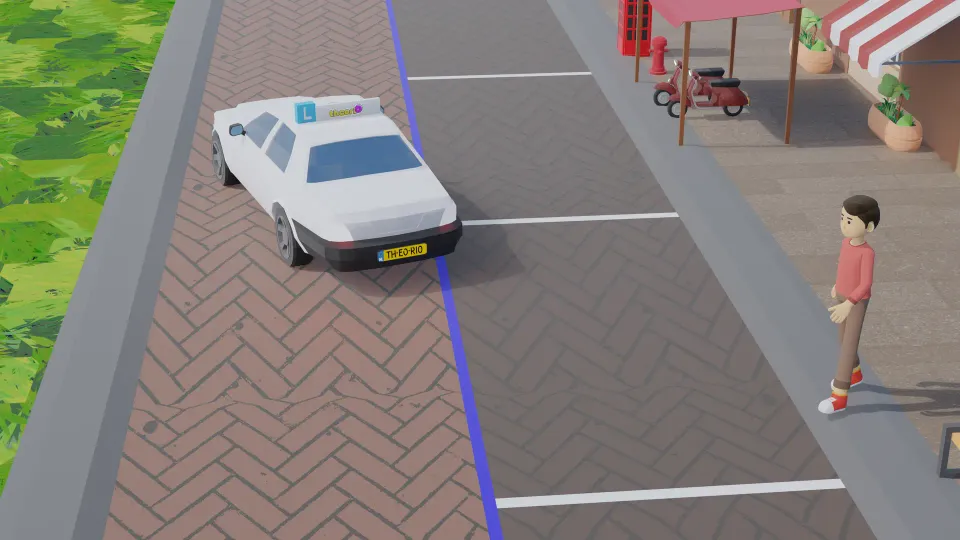 You are backing into the parking space. Do you have to give way to the pedestrian?
