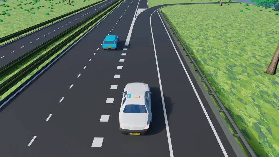 Where should you reduce your speed when leaving the motorway?