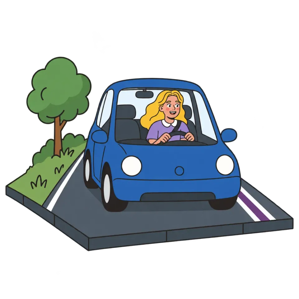You are driving on a road with a purple stripe between the centre lines. Does the purple colour set your speed limit by itself?