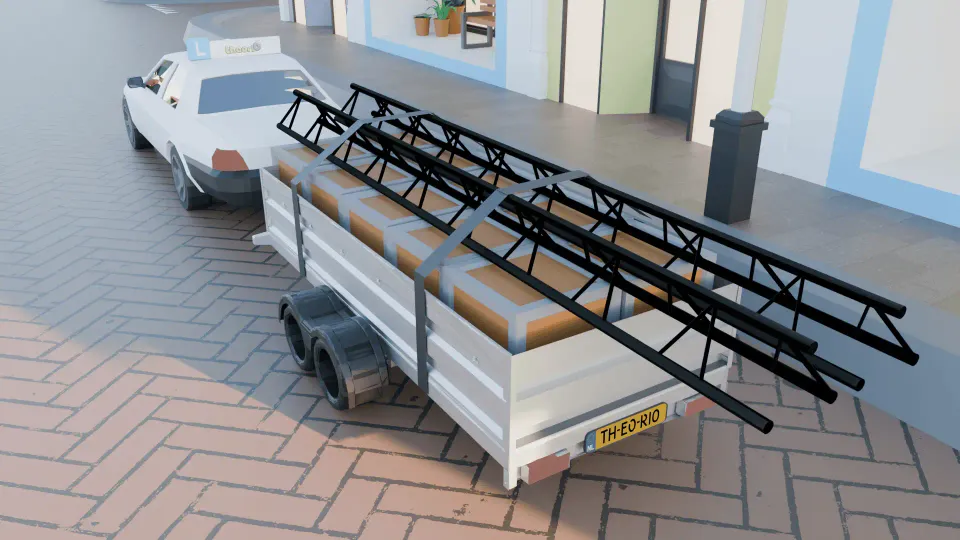 Your load extends more than 1 meter, which marking is correct?