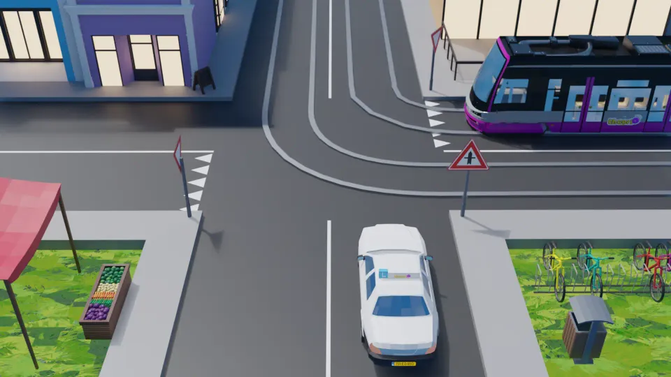 Do you have to give way to the tram?