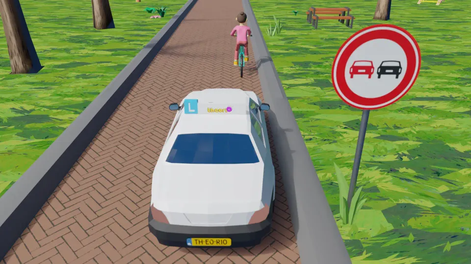 Are you allowed to overtake the bicycle here?