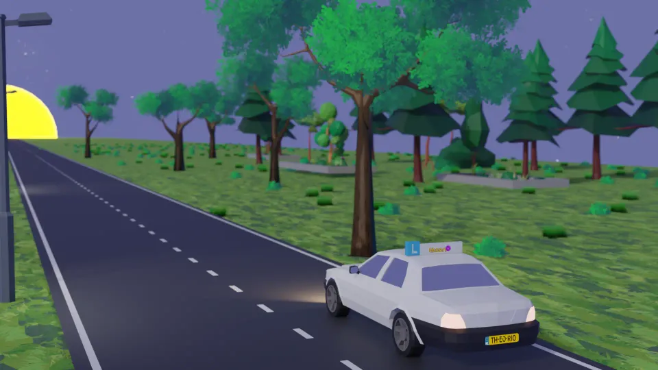 You are driving during the day and it starts to get dark. Which lights should you turn on?