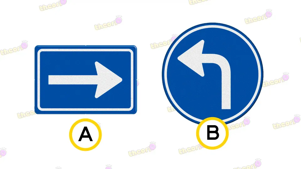 Bij welk bord mag je linksaf slaan?