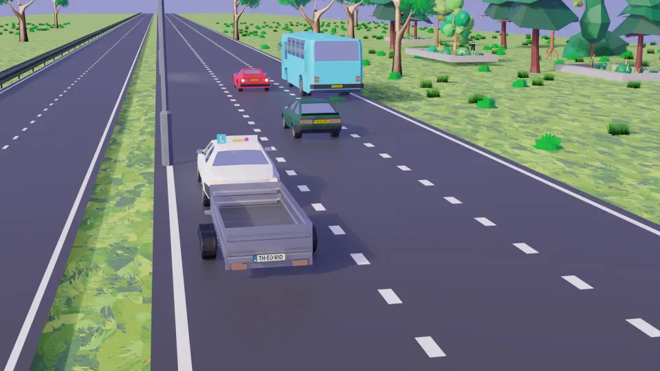 You are driving with a trailer. Are you allowed to drive in the leftmost lane (on three or more lanes)?