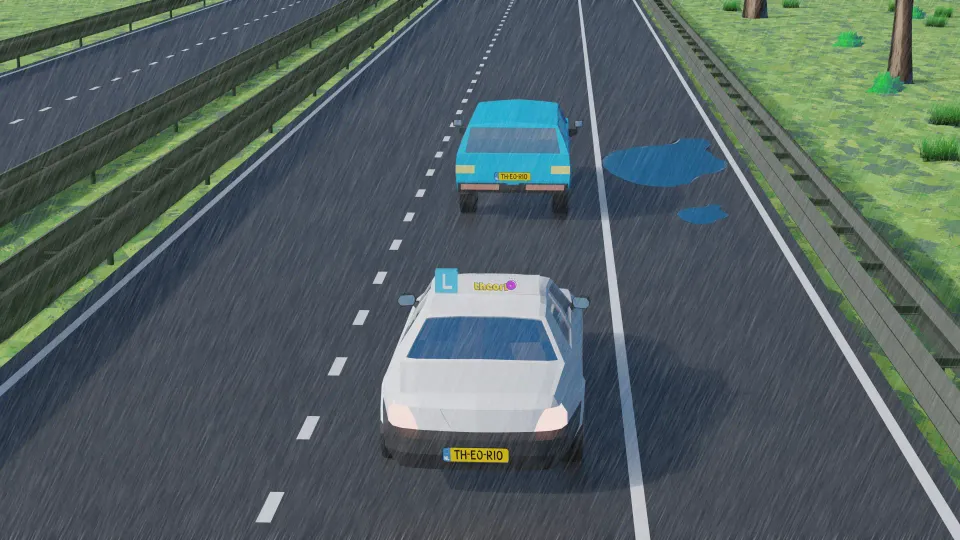 After a long dry period, it starts to rain. What can happen to the road surface?