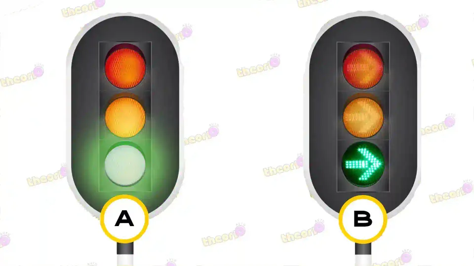 Bij welk verkeerslicht moet je rekening houden met kruisende bestuurders?
