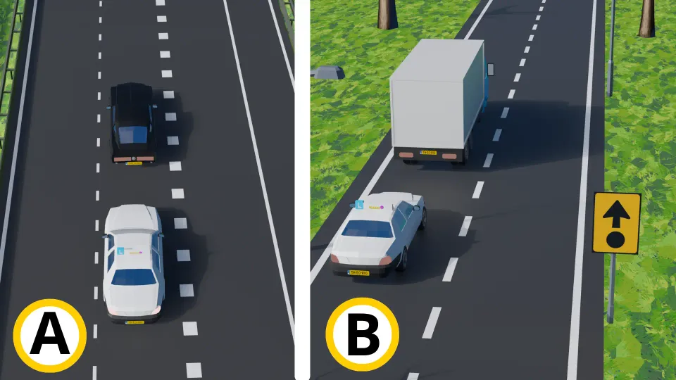 In which situation are you allowed to overtake?