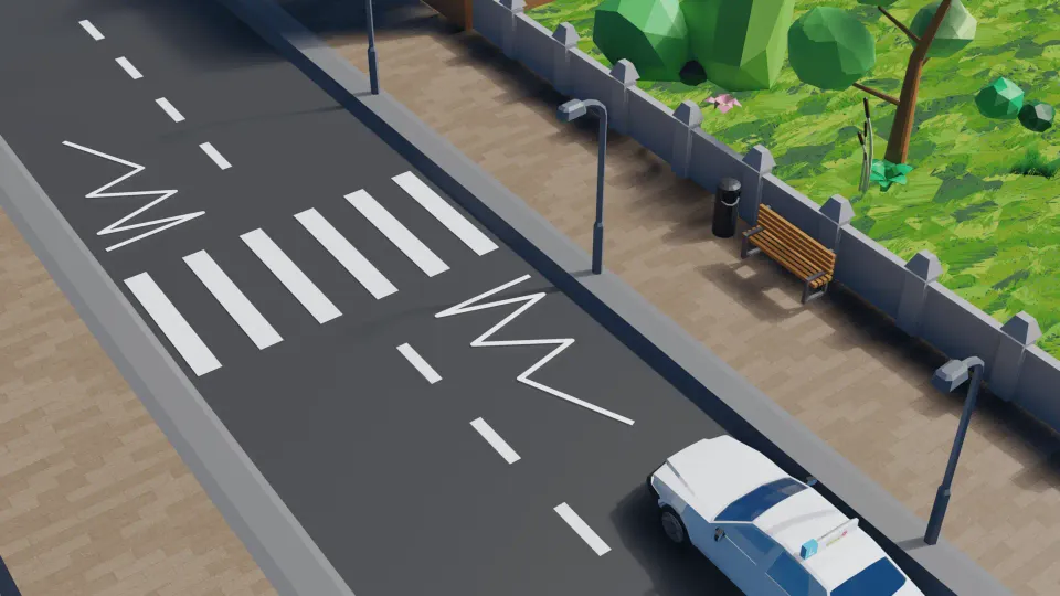 What does this road marking warn for?