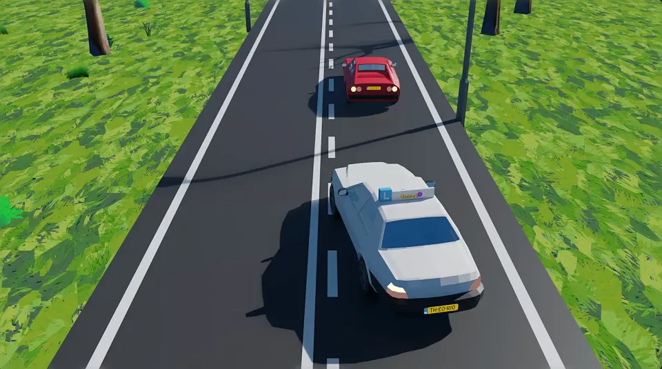 On your side the centre line is broken, on the other side it is solid. May you cross the centre line here to overtake?