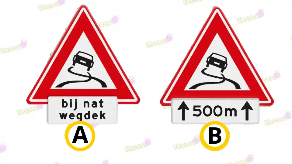 At which sign is there a slip hazard under all circumstances, from the sign?
