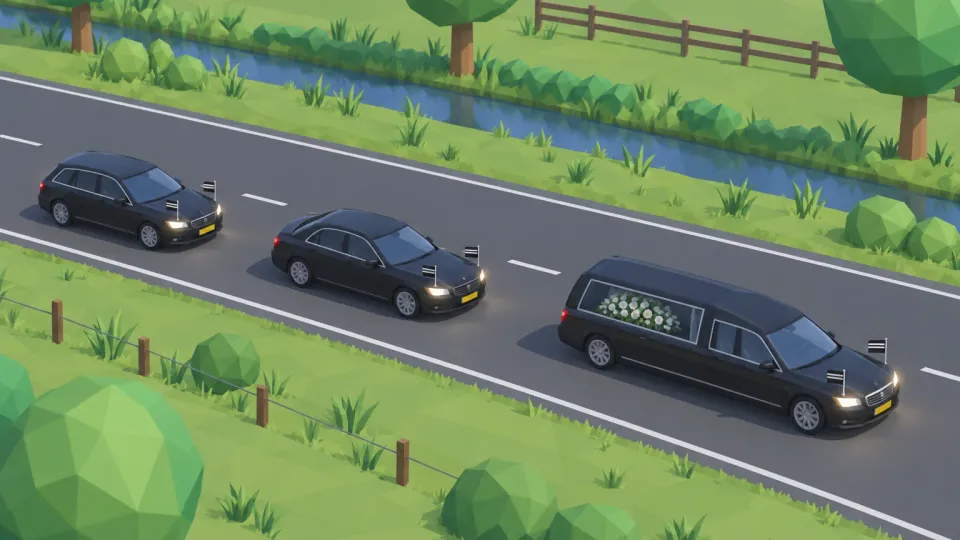 How do you recognise an official funeral procession?