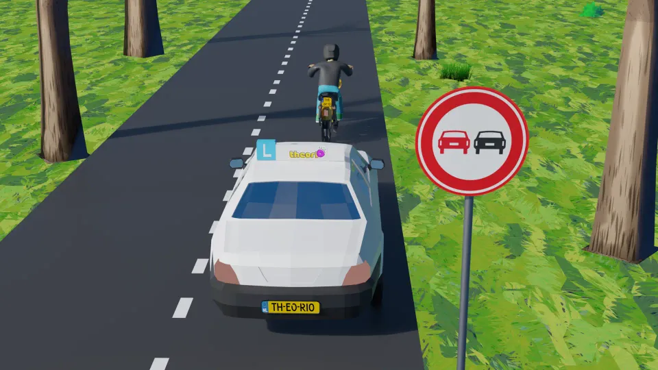 Are you allowed to overtake the motorcycle here?