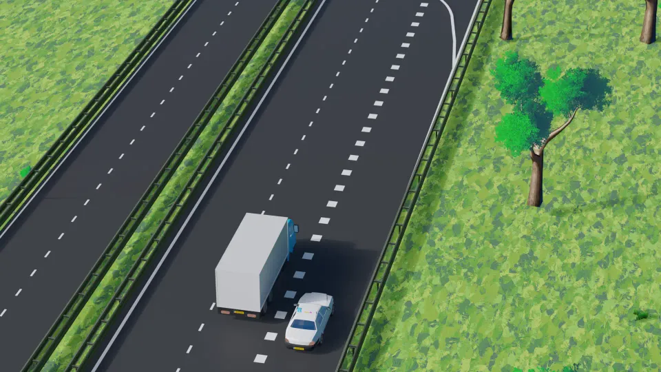 You are driving here at 100 km/h, what do you do?