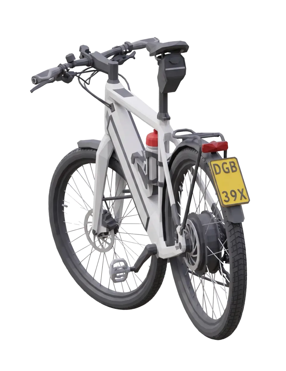 Een speed pedelec lijkt op een fiets, maar het gele kenteken laat zien dat hij onder de bromfietsregels valt.
