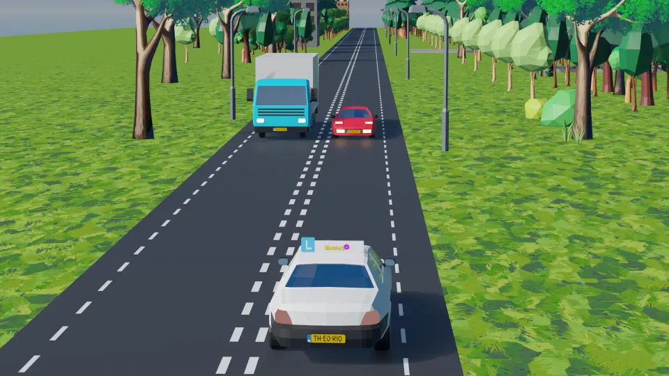 An oncoming driver overtakes dangerously. Slow down and give them room.