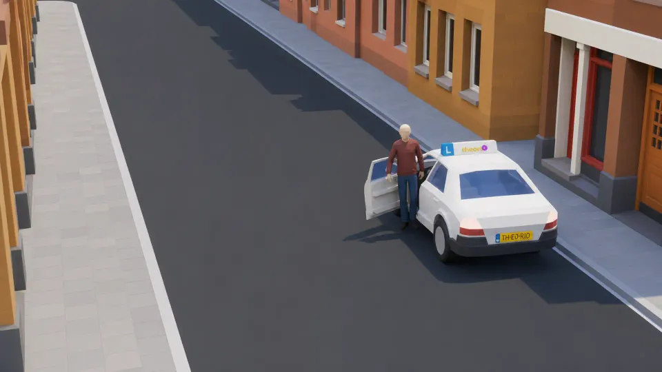 Driver looking over their shoulder at an approaching cyclist before opening the door