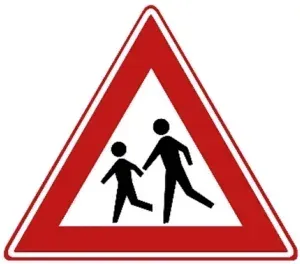 Sign J21: warning for children