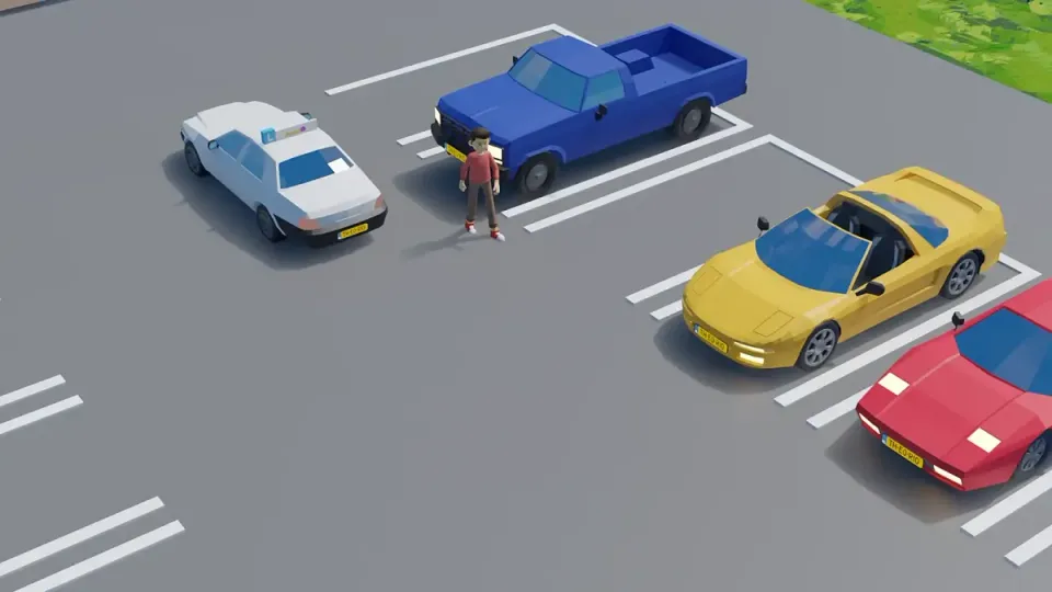 When reversing, you also let a pedestrian pass.