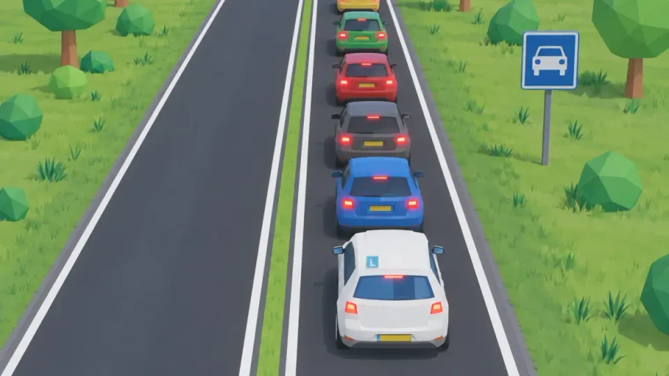 Traffic jam on an autoweg: you simply drive slower than 50 km/h.