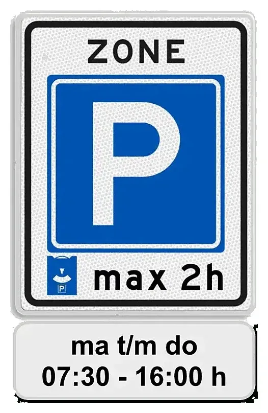 Here 2 hours maximum, Monday to Thursday from 7:30 to 16:00. On Saturday and Sunday you do not need a disc.