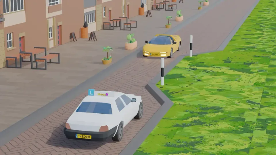 Waiting with straight wheels: if you are hit from behind, you are not pushed into oncoming traffic.