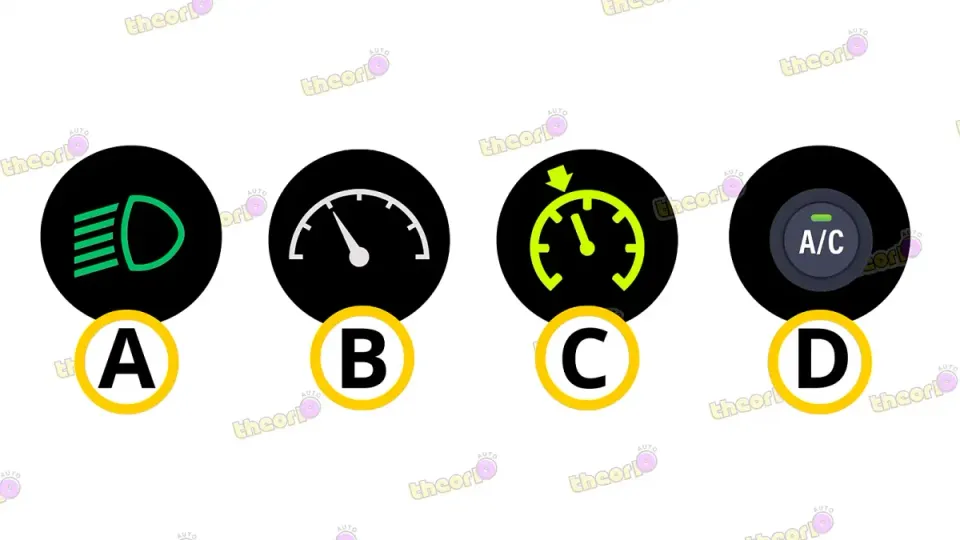 C is cruise control. Een hulpmiddel voor de snelheid betekent niet dat je zelf niet meer hoeft te kijken.