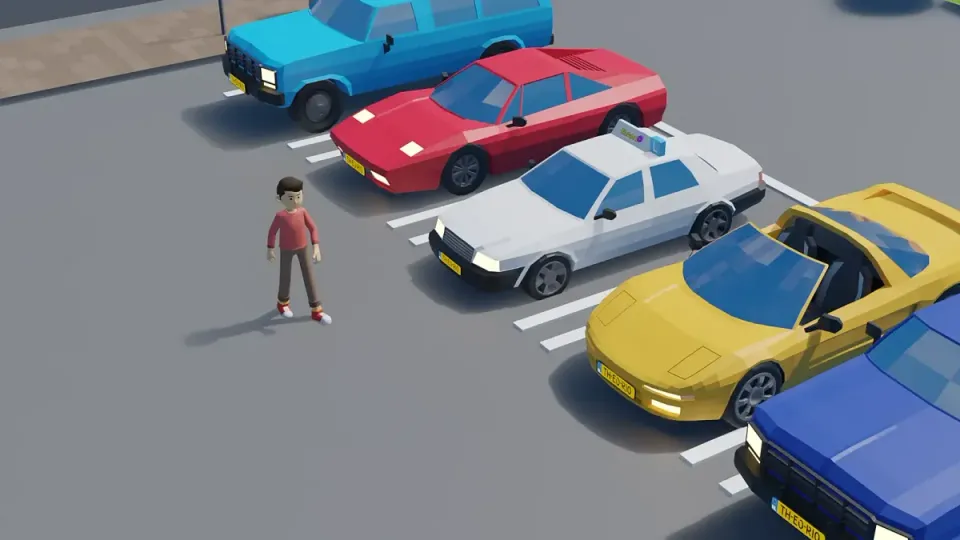 Before you pull out of the bay, wait for the pedestrian. Indicating does not give you priority.