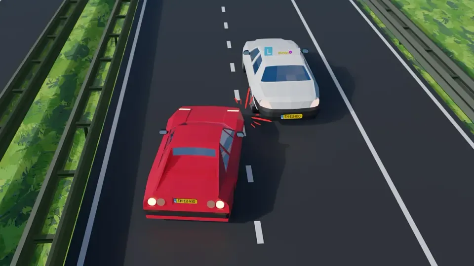 Only minor damage? Drive together to a safe place, such as a car park, and sort it out there.