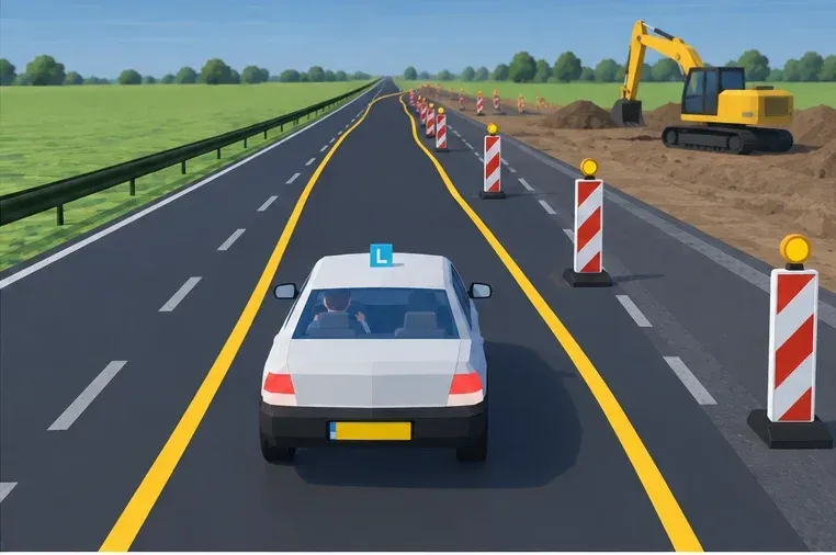 Simultaneous white and yellow lines may complicate recognition. You choose the applicable route.
