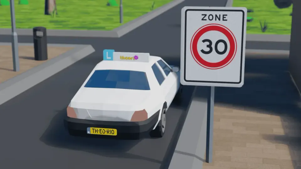 Zone 30 sign: at most 30 km/h, slower is allowed too.