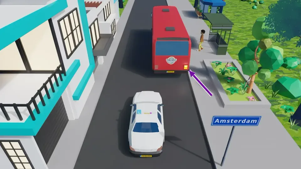 Bus signals right at the stop