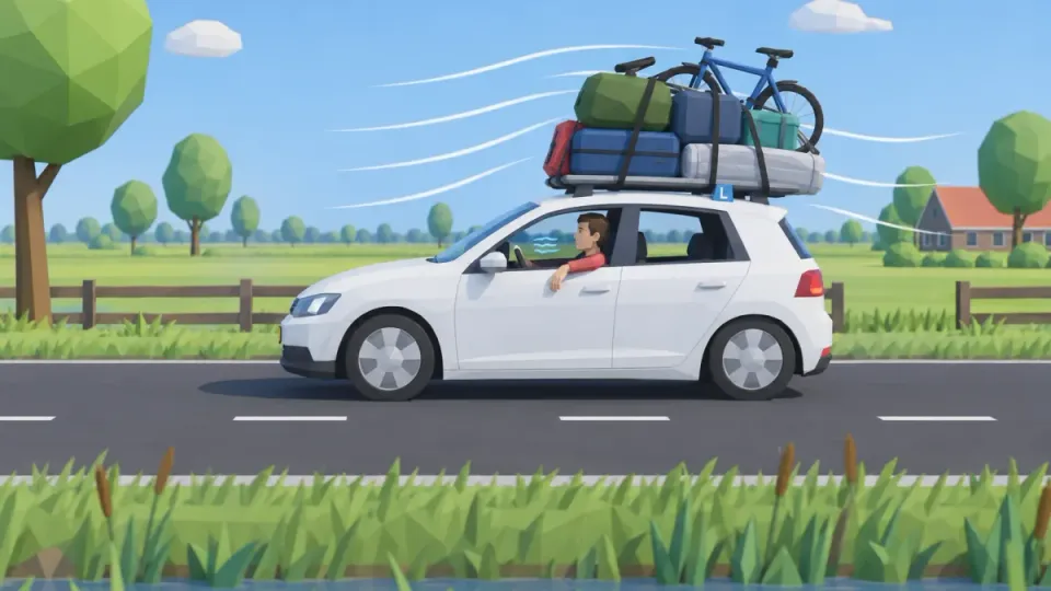 Windows open, air conditioning on and the roof full of luggage: all of this costs extra fuel.