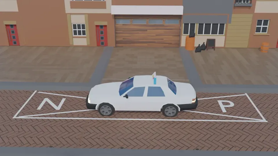 NP on the road: keep this space free, for example for a garage door.
