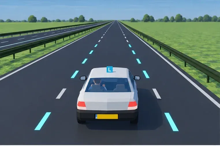 Warns or assists steering. You follow the correct route and remain actively in control.