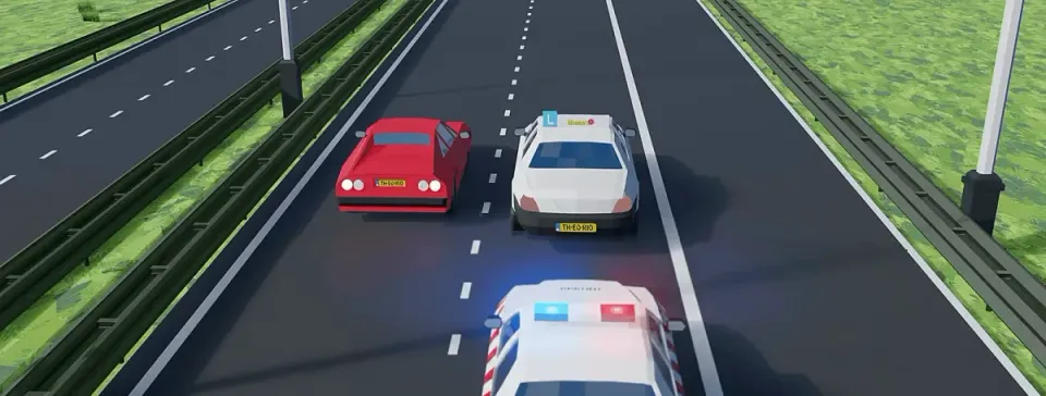 The police approach on the motorway. Stay in your lane. You do not need to move onto the hard shoulder.