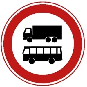 C7B: Verboden voor bussen en vrachtwagens