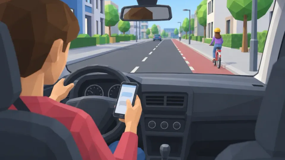 A phone in your hand while driving is forbidden. Even if it is switched off or you only hold it briefly.