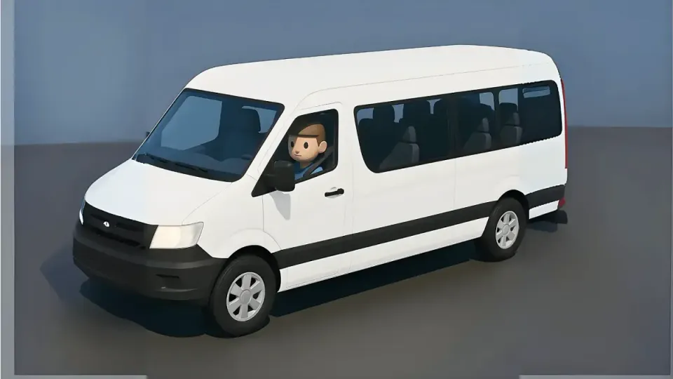 This bus is built for more than 8 passengers. Even with 7 passengers on board you may not drive it with a B licence.
