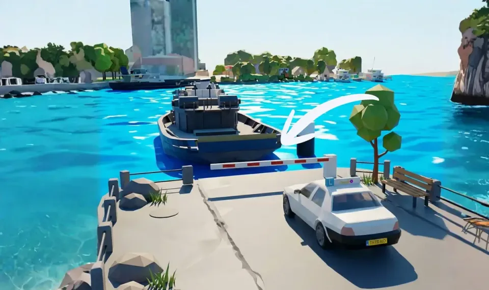 Cars waiting for a ferry