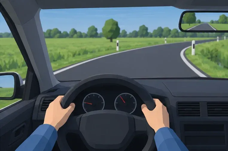 Hands on the wheel and attention to the road connect system knowledge with active vehicle control.