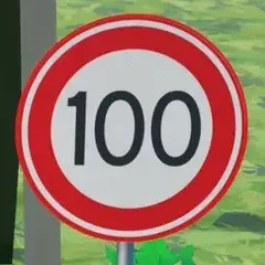 Round speed-limit sign