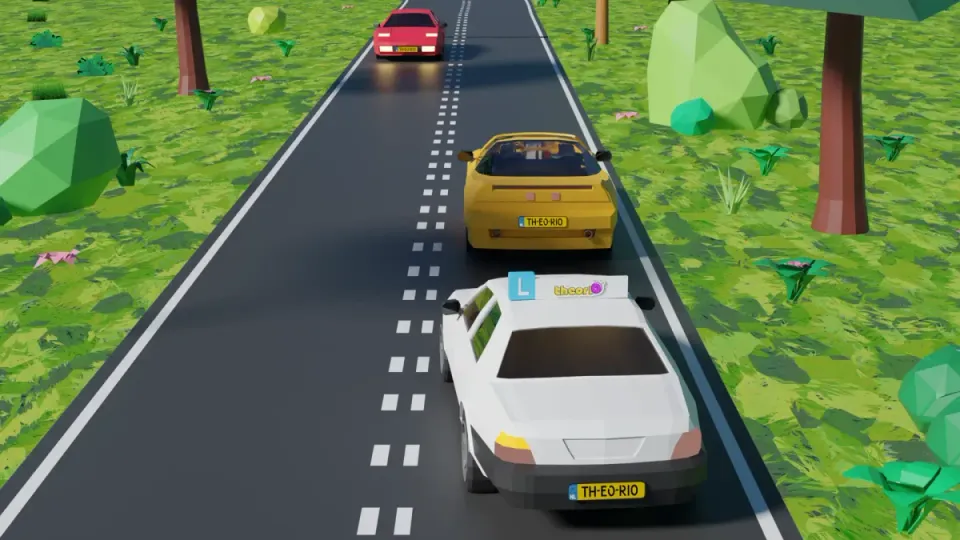 Road outside a built-up area with a double white centre line and no speed sign