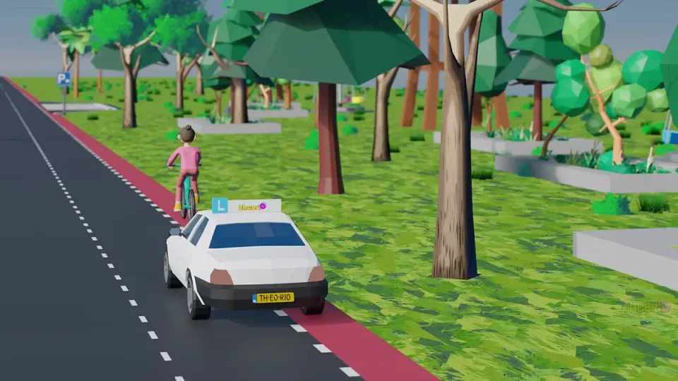 Red lane without a bicycle symbol: advisory cycle lane