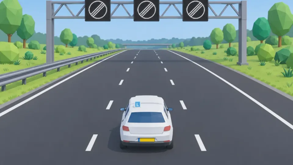 Matrix signs showing the end symbol: the matrix speed ends and you follow the fixed signs again.