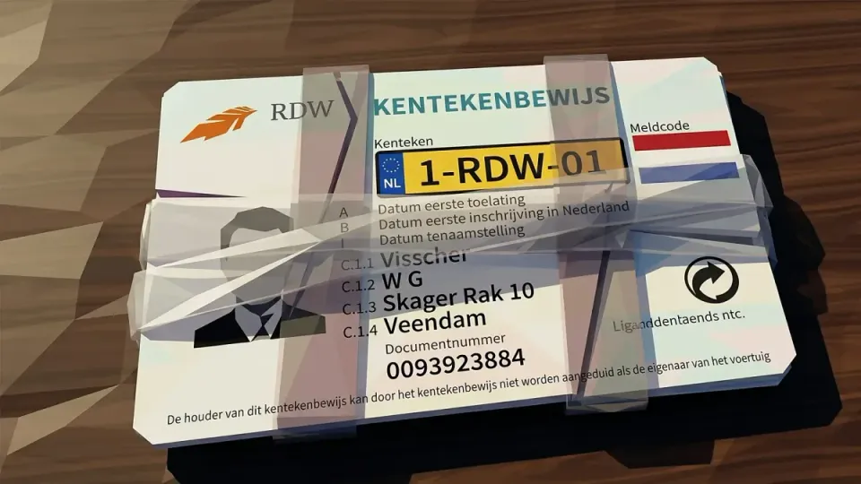 This registration document is torn and taped. You may not drive with it. Carry the valid original.